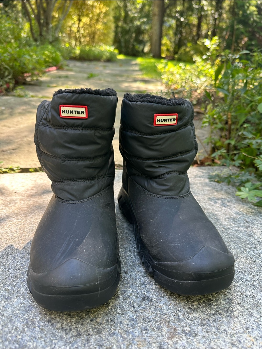 Hunter Kids Black Quilted Waterproof Snow Boots